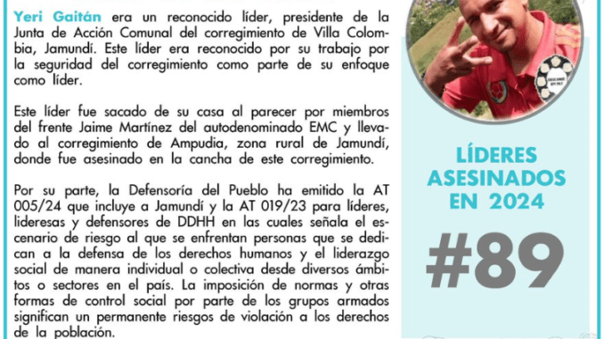 Grupos de asesinos colombianos siguen acribillando a inocentes con el silencio cómplice del mundo