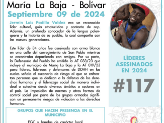 117 lider social asesinado en el 2024